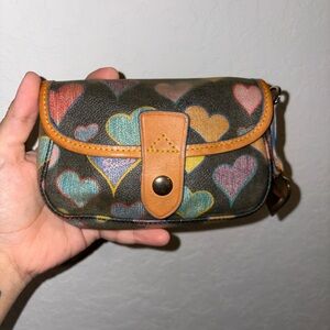Dooney and Bourke Vintage! Women’s Heart Print Canvas Wristlet - Multicolor